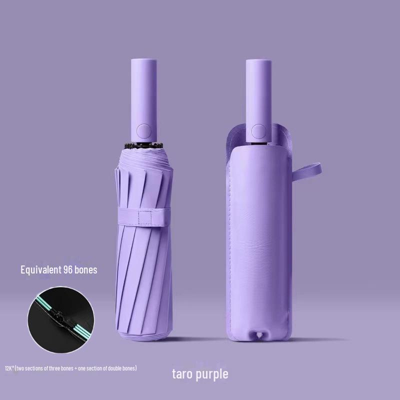 24-Rib Automatic Folding Women's UV Protection Sunshade Umbrella