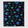 Soft & Warm Cozy Flannel Throw Blanket - Colorful Dog Paw Print Durable for Couch Naptime Camping & Travel
