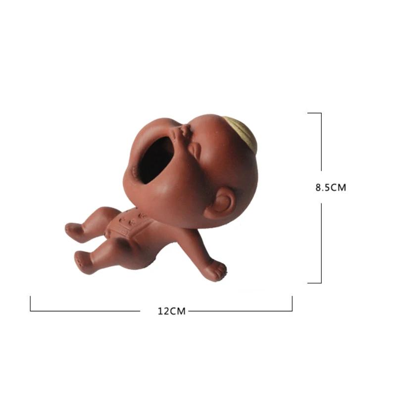 Creative Purple Clay Urine Children's Tea Pet Home Care Tea Stand Decoration Fun Urine Doll Tea Play Kung Fu Tea Set Accessories