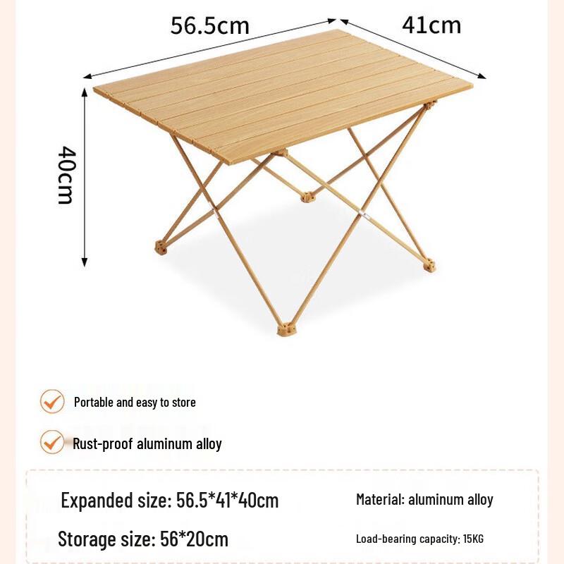 Portable Aluminum Alloy Roll-Up Camping Table