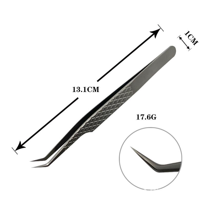Precision Gold Stainless Steel Eyelash Tweezers - High-Quality Feather Clip for Blooming and Grafting False Eyelashes