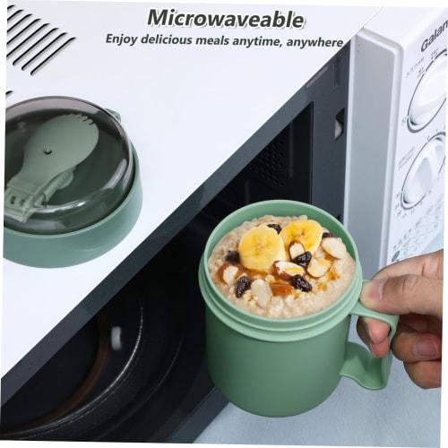 Angoily Microwave Soup Mug with Lid and Scoop, Soup Cup, Food Jar Container, Cereal Cup with Cover, Microwave Safe Mug for Soup, Hot Cereal, and Noodl