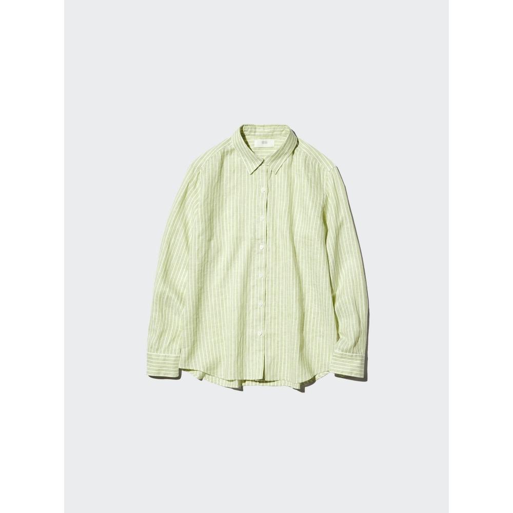 Uniqlo Premium Linen Shirt  Long Sleeve  Stripe B