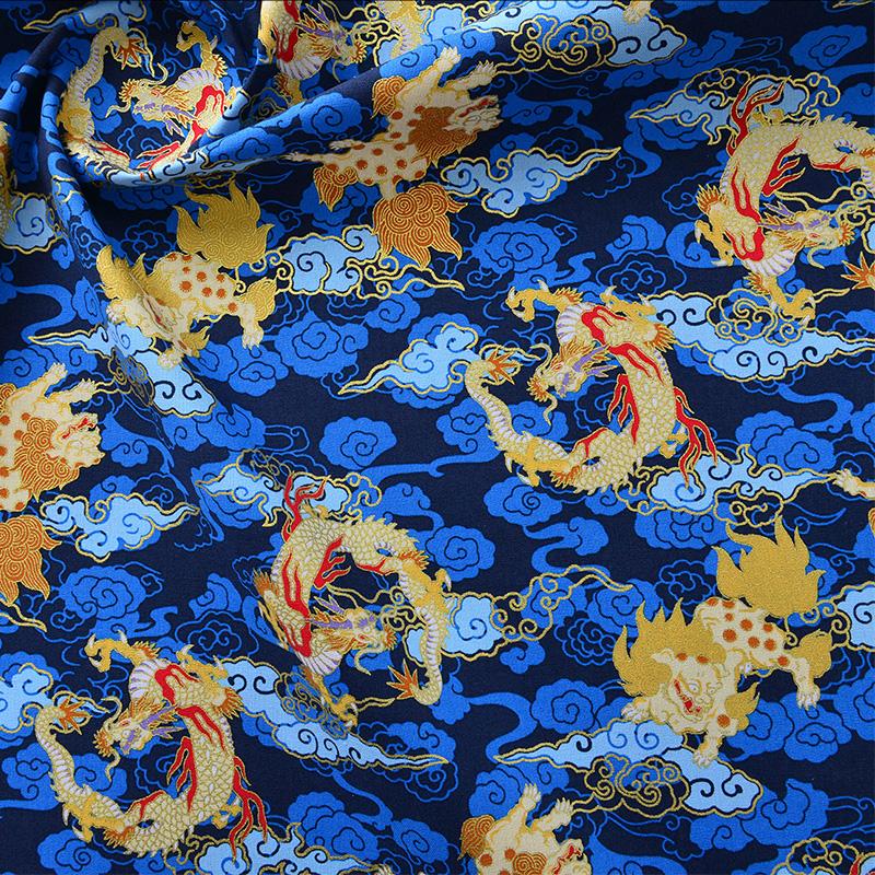 Breiter 140cm Baumwoll-Japanischer Stil Bronzefarbener Jacquard-Satin-Stoff für Cheongsam Kimono Nähen DIY Tasche Handgefertigter Patchwork-Stoff