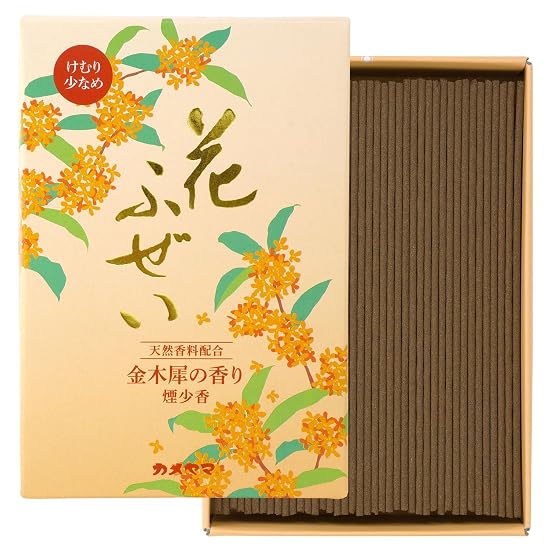 Kameyama Hanafuzei Osmanthus Low-Smoke Incense, Value Size, Approx. 220g (Approx. 500 sticks), Incen