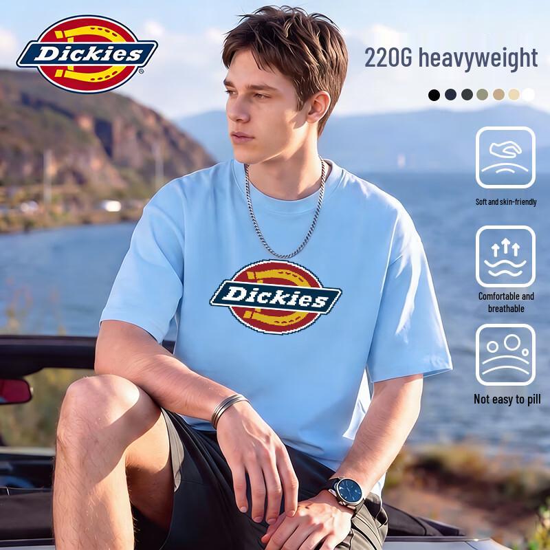 Мужская классическая футболка Dickies с принтом логотипа, короткий рукав 3XL