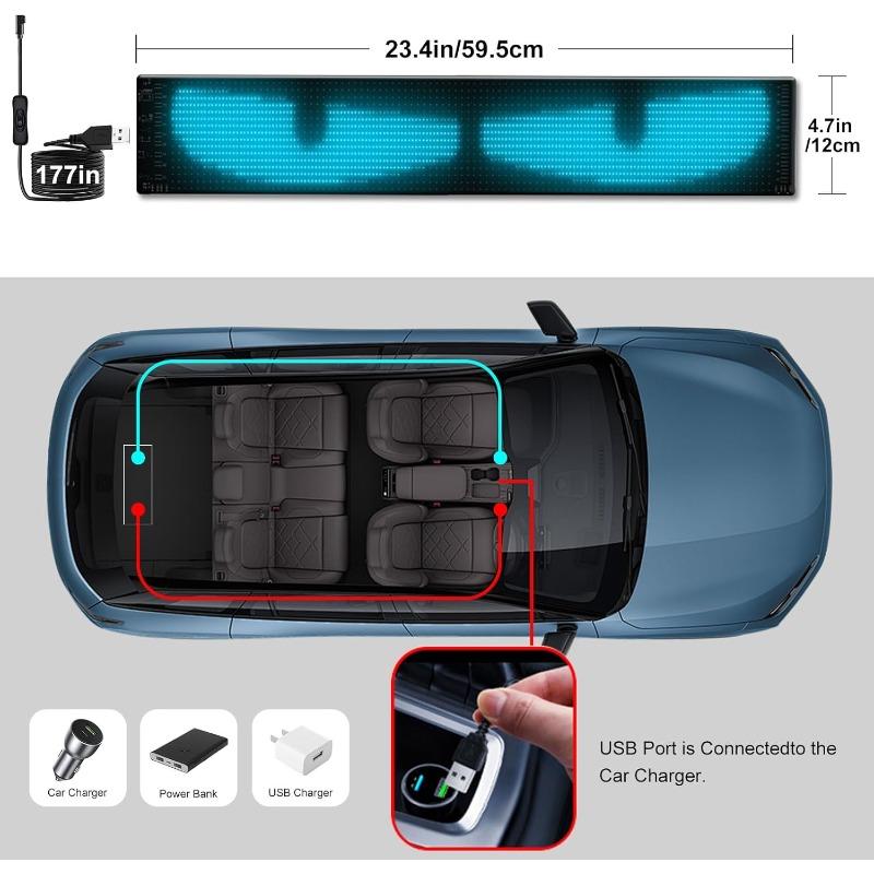 Devil Eyes Light for Cars Programmable Devil Eyes Light for Windshield Flexible LED Eyes for Car Windshield DIY Vehicle Window