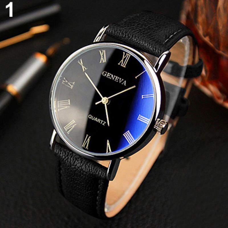 Fashion Trend Business Men s Watch Alloy Shell Blue Light Colorful Up Literally Belt Casual Men s Watch