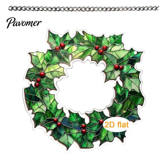 Xmas Tree Hanging Pendants Acrylic Christmas Garland Pendant, Double-sided Wreath Ornament, Lightweight Winter Holiday Party Supplies Decor
