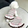 Striped Pet Dress Summer Spring Autumn Clothes Anti Hair Loss Outfit for Cats Teddy Bichon Yorkshire Small Dogs