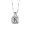 Moissanite Square Pendant Clavicle Chain Necklace - Luxury Women’s Copper with Micro-inlaid Zircon.
