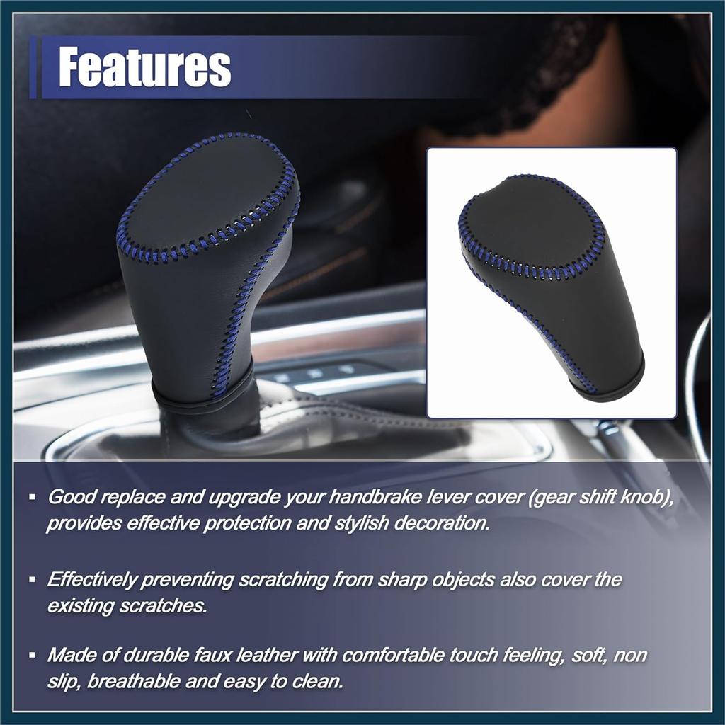 Car Automatic Gear Shift Knob Cover Protector with Blue Thread for Chevy Equinox 2018-2021 for Chevy Malibu 2016-2020 Automotive Parts