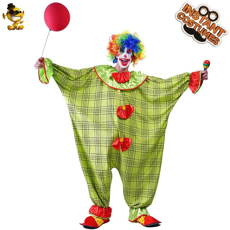 Adult Halloween clown costume, carnival big pocket happy party clown couple cosplay costume