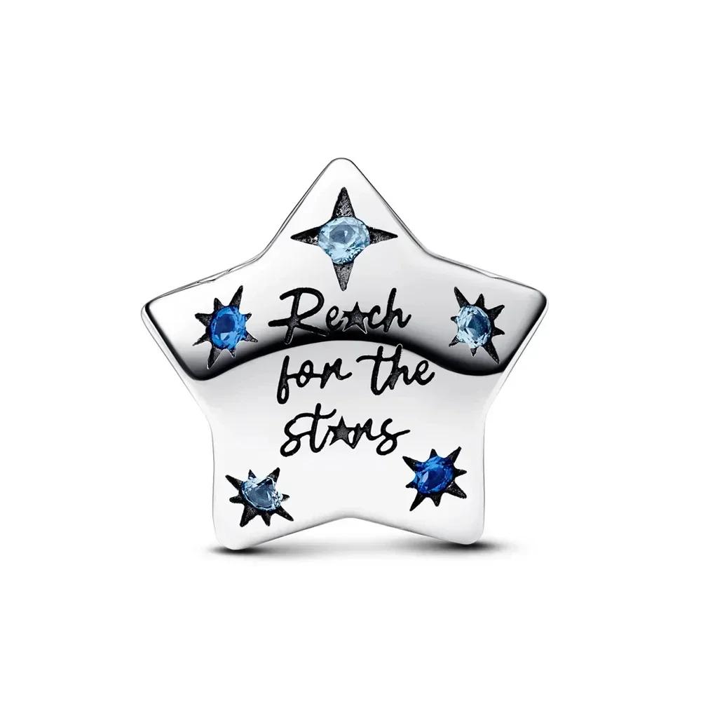 Original Copper Plated Blue Stars Moon Earth Animals Tree Astronauts Bead Pendant For Diy Bracelet Ladies Jewelry Gift