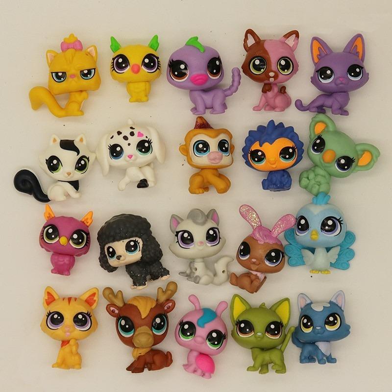 10 vnt. / partija Laisvi Seni Gyvūnėlių Parduotuvės Žaislai Katės Šuniuko Figūrėlė Mini Žaislų Figūrėlės Klasikiniai Maži Gyvūnėlių Žaislai Kalėdoms Gimtadienio Dovana