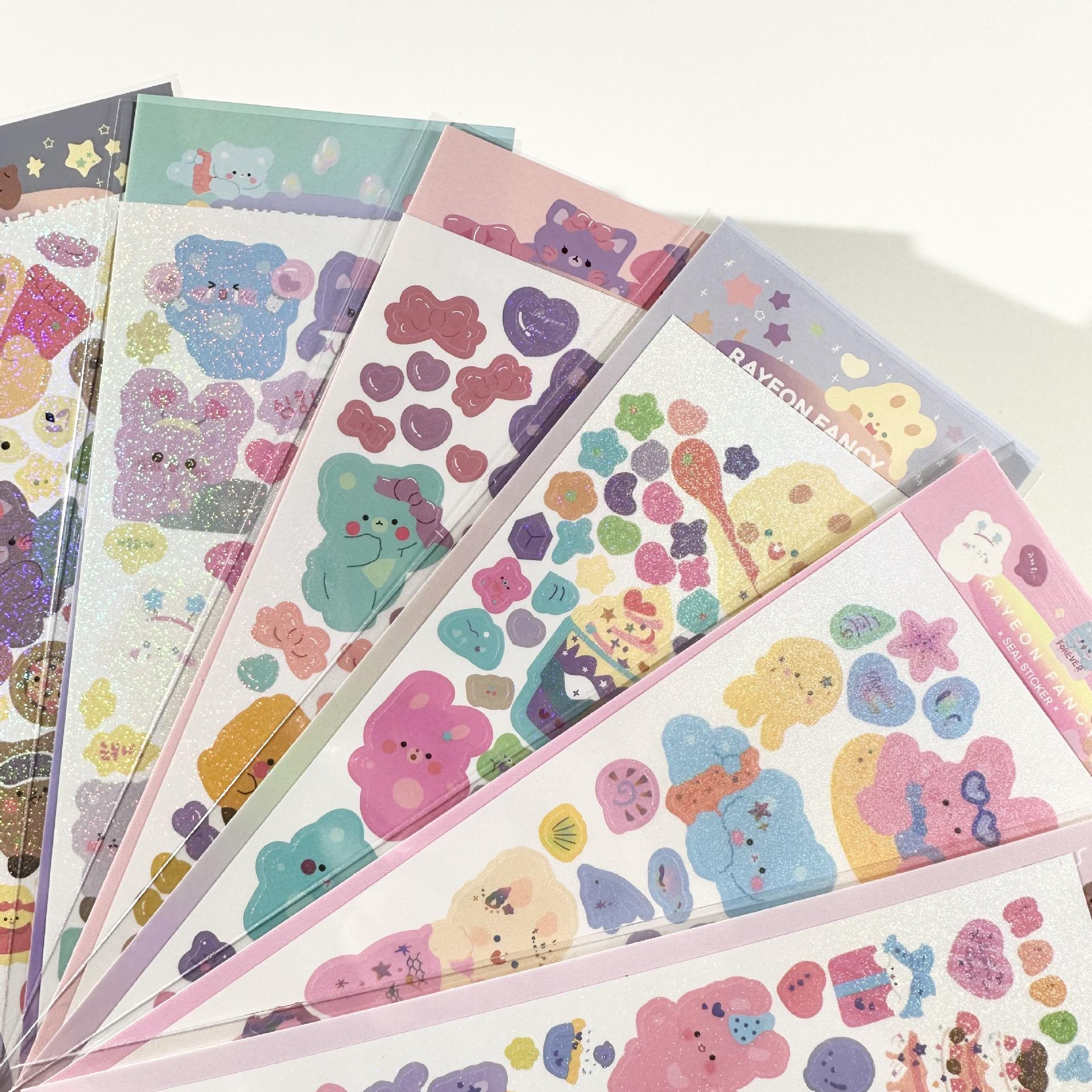 Милый кролик Guca наклейки в корейских популярных моделях лазерные наклейки мультфильмы — фото 3