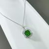 925 Sterling Silber Grüner Zirkonia Anhänger Halskette für Damen Anmutig Charmante Halsketten Accessoires Schicker Brautschmuck