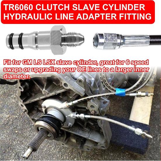 

Replace for GM LS LSX TR6060 Clutch Slave Cylinder Hydraulic Line Adapter Fitting AN-4 TREMEC SWAP SS