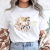 Year of The Horse 2026 TShirt Retro Cherry Blossom Lunar New Year Tee Ropa Mujer Festival Graphic Oneck Tee Clothes for Women