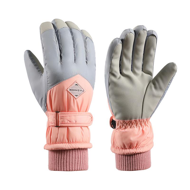 Women's Touchscreen Ski Gloves with Anti-Lost Buckle, Cold-Proof, Fleece-Lined, and Warm for Winter Sports and Cycling