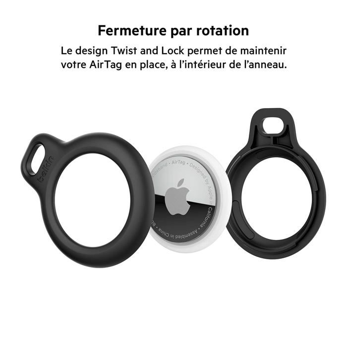 Accessoire De Téléphone - BELKIN - Secure Holder Keyring Airtag 2pk - Noir - Matériau Divers