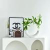 1Pcs Enchanting Crescent Moon Vase Creative Design Ornaments Simple Plastic White Eco-Friendly Vase Home Decoration New
