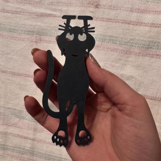 Creative Stationery Bookmarks Curious Cat Bookmark Funny Acrylic Book Clip Transparent Page Holder for Readers Book Lovers