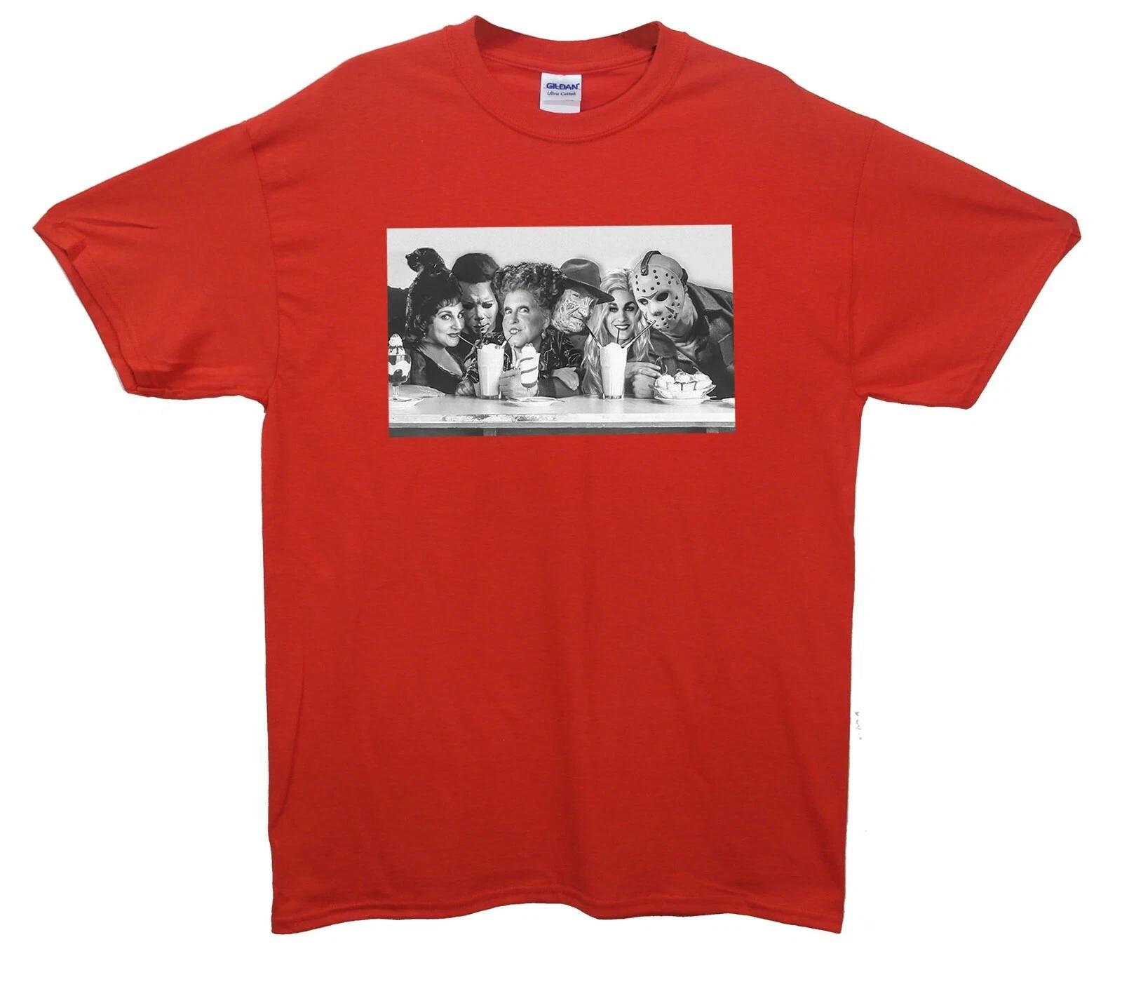 

Witches, Freddy Krueger, Jason, Mike Myers Halloween Printed T-Shirt L