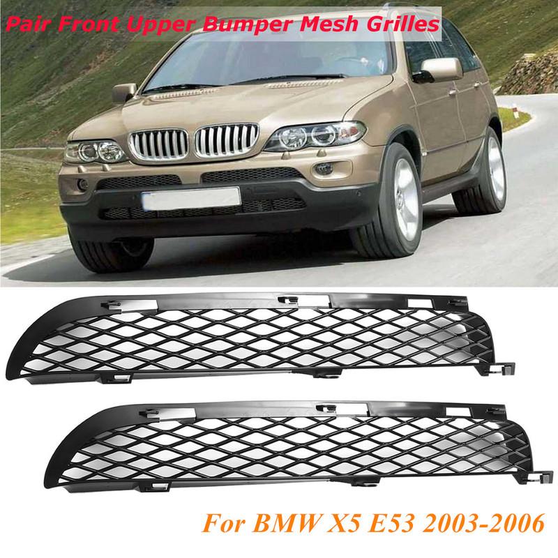 X5 E53 Pair Car Front Bumper Lower Grille Replacement For BMW X5 E53 2003-2006 Facelift Front Mesh Grill Grille Racing Grills