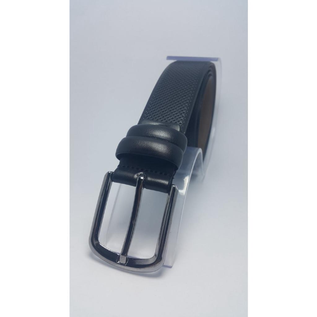 Gemusterter schwarzer Lackledergürtel für Herren