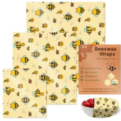 Beeswax Food Wraps Roll Reusable Beeswax Eco-Friendly Sustainable Food Storage Wrap for Sandwich Cheese Fruit Bread Snacks