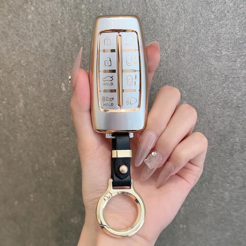 Flowing Sand Gold Key Case for Genesis G70, GV70, and G80