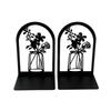 2Pcs Anti-Slip Office Supplies Hollow Book Rack Stand 2025 Metal Bookends