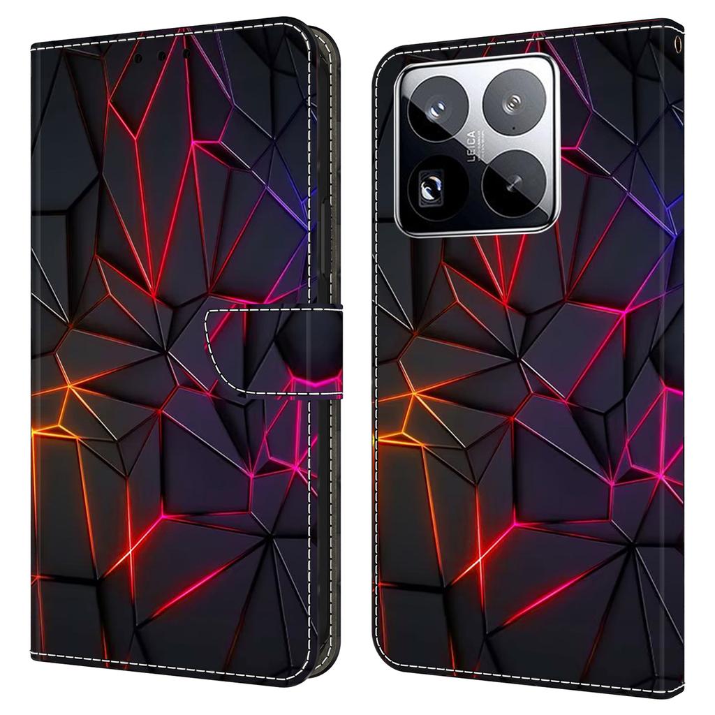 For Xiaomi 15 Pro Case with Card Slot Pattern Printed TPU+PU Leather Flip Phone Cover