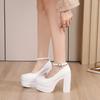 2026 Spring European & American Chunky High Heels: Fashion Show Waterproof Platform Women's Shoes
