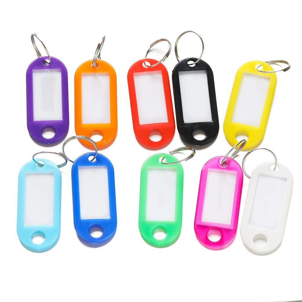 10/50pcs Colors Plastic Key Tags With Card Label For Diy Keychain Kit Luggage Tag El Number Classification