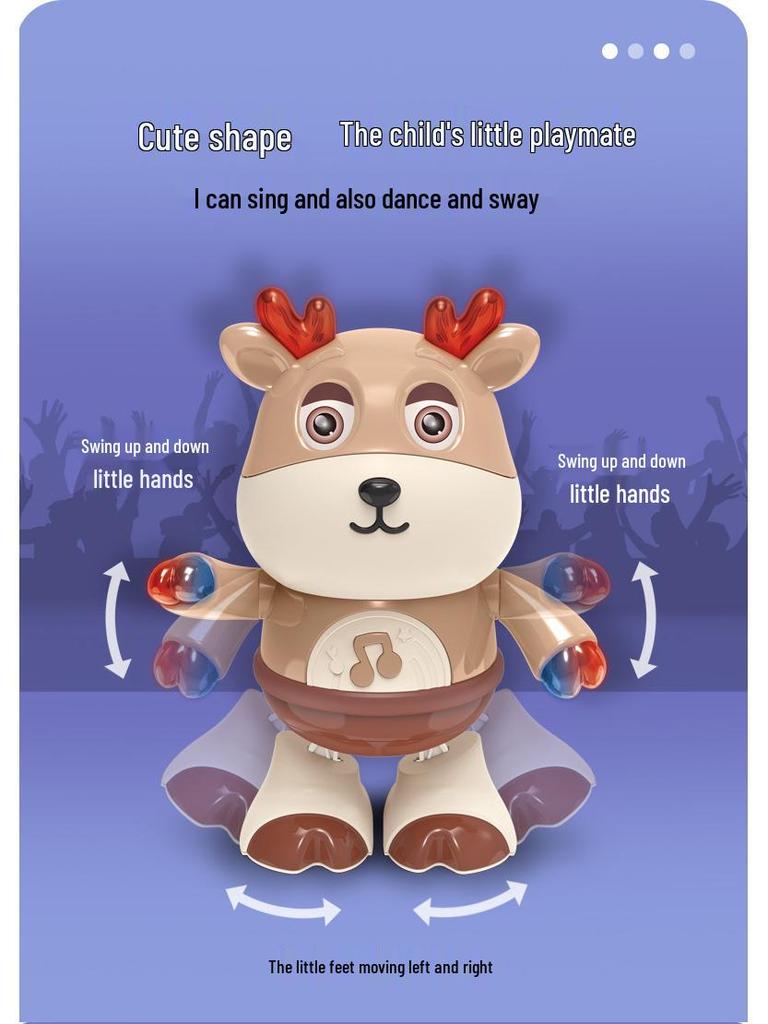 Electric Deer Toy with Sound, Light, Swinging, and Winking Eyes - Children's Toy Inspired by TikTok.
