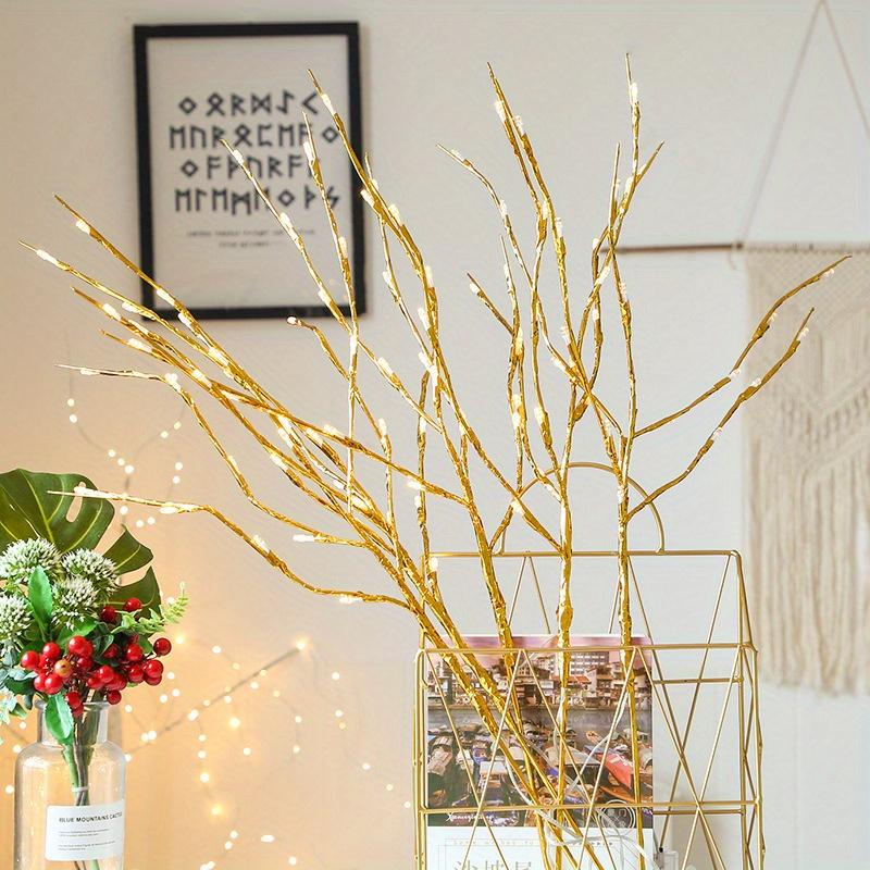 1 PC branch light battery powered 20 LED light strings home DIY decoration, warm white or color without battery