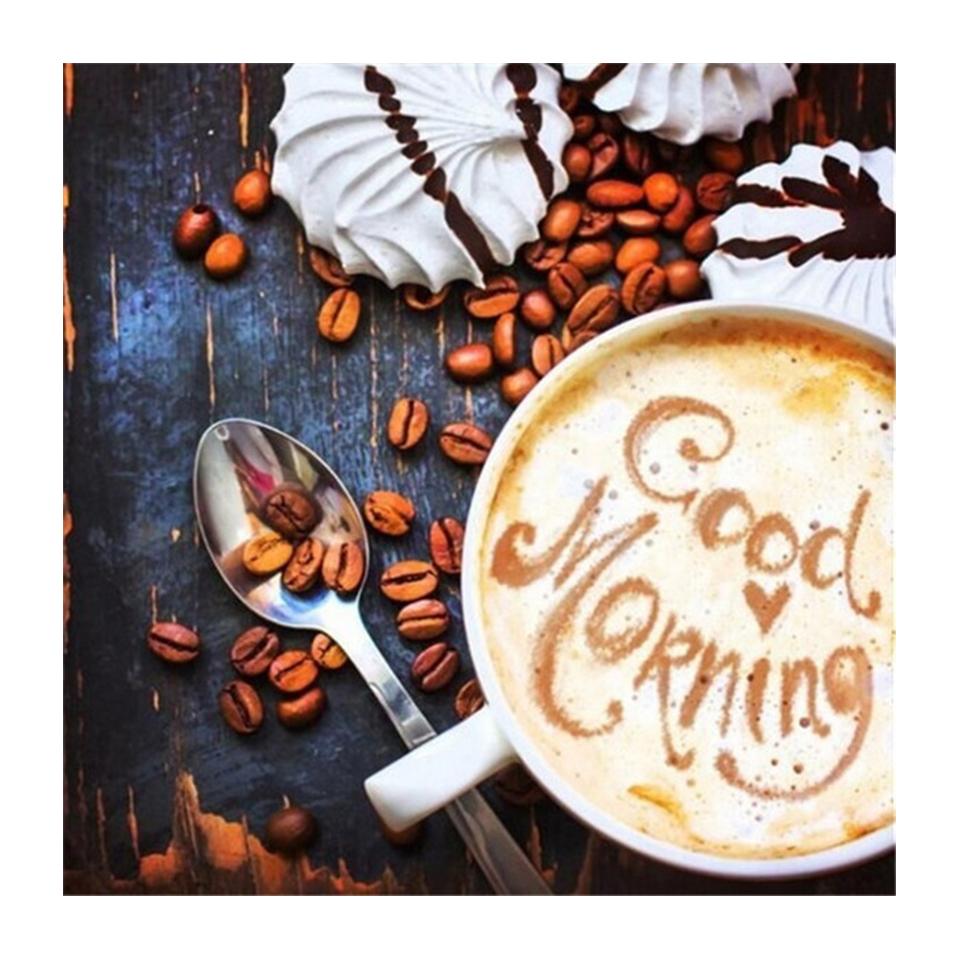 

5D DIY полная круглая алмазная живопись кофе Алмазная вышивка горный хрусталь картина вышивка крестиком мозаика украшение дома подарок Full Round 20x20CM