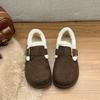 Fleece platform cotton shoes, new Korean version of versatile fashion Boken Doudou shoes in autumn 2025, fleece warm cotton shoes