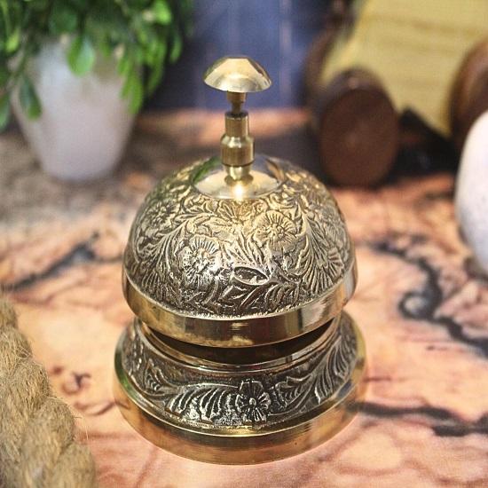 

Brass Table Bell Desk Counter Service Bell, Classic Home Decor, Timeless Elegance, Clear Chime