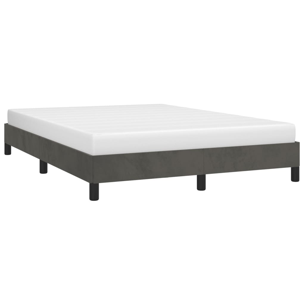 Vidaxl Bed Frame Without Mattress, Dark Gray, 140X200 Cm, Velvet