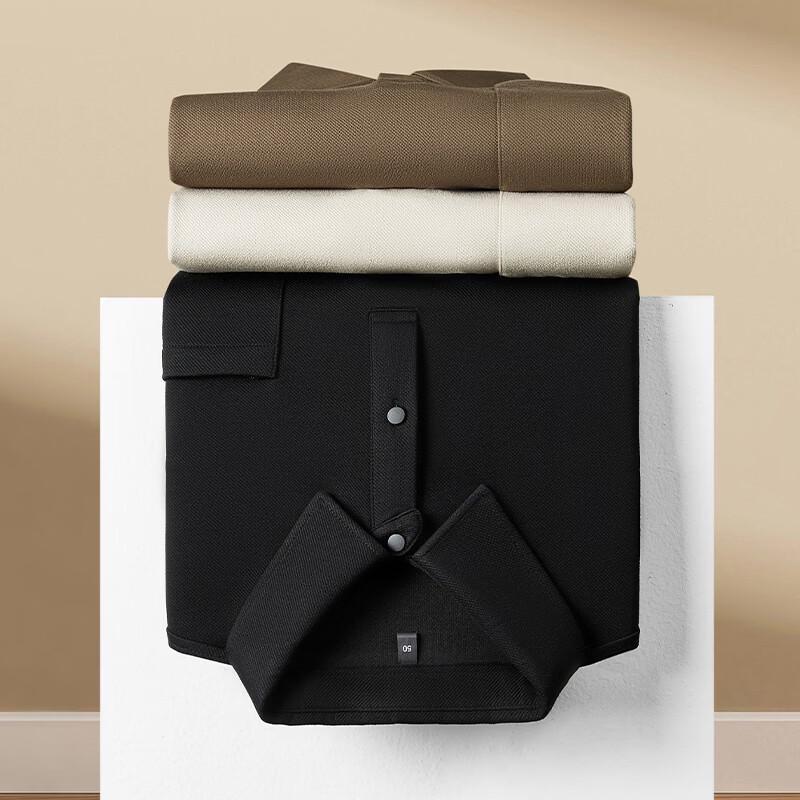 Men's Long Sleeve Solid Polo Shirt