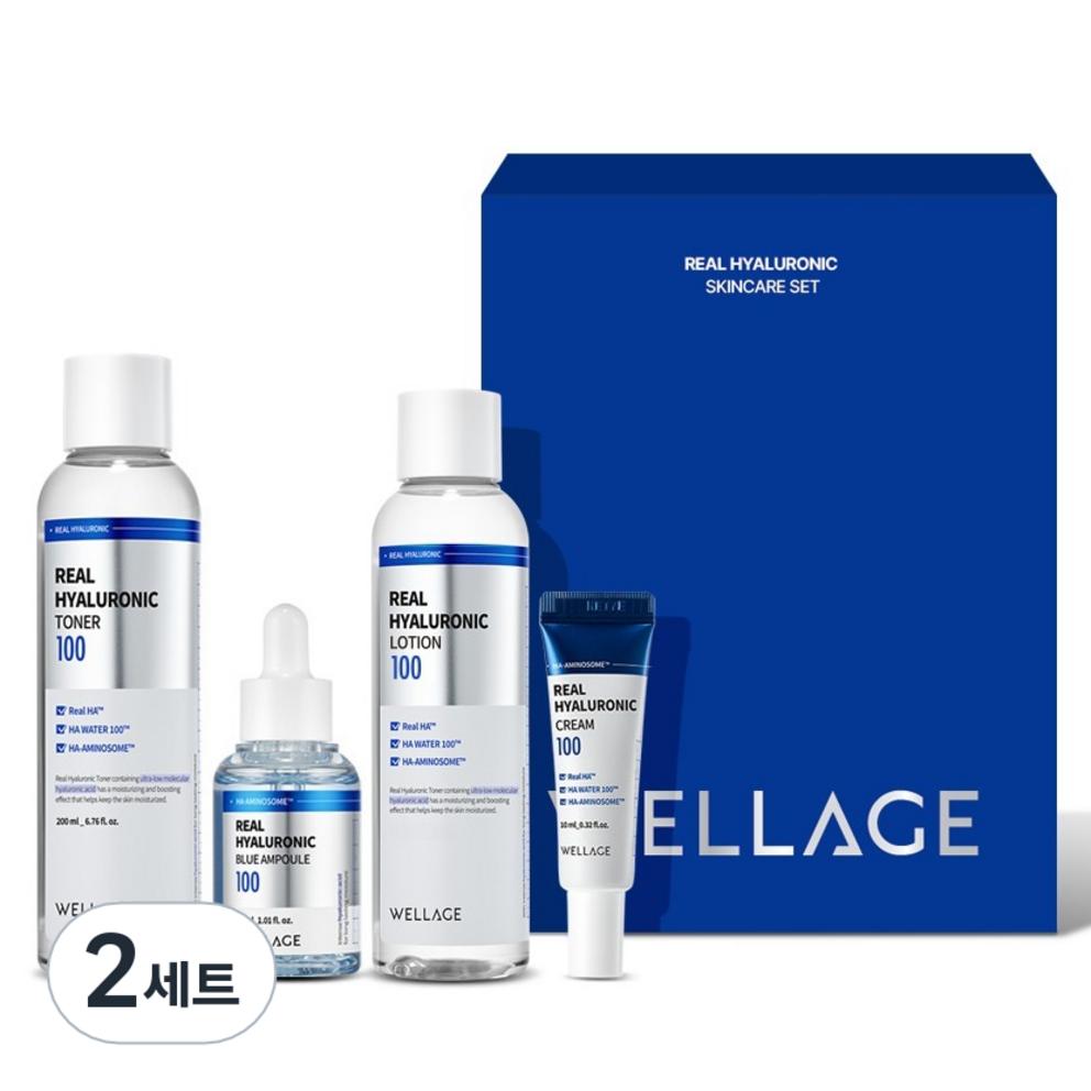 Wellage Real Hyaluronic Skincare Set, 2 Sets