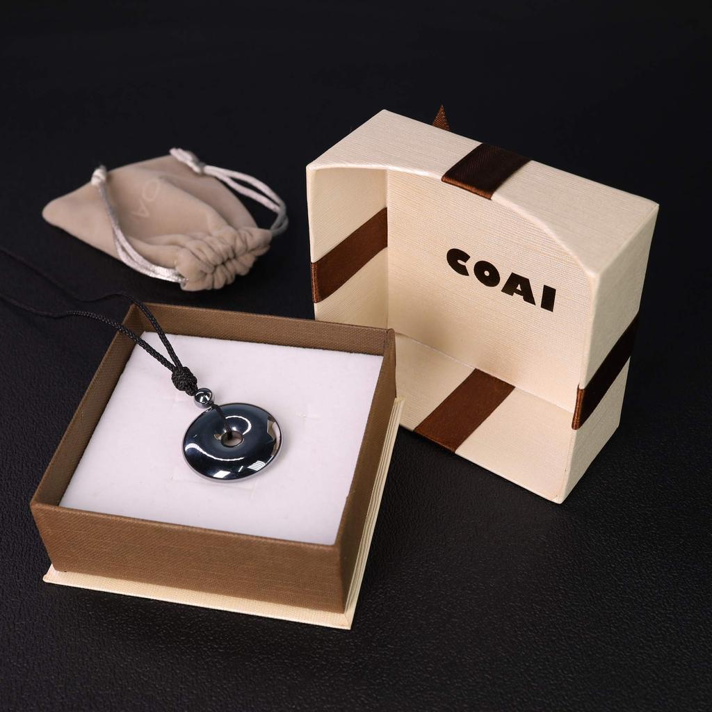 [KOAI] Hochreiner Terahertz-Erz P-Scheibe Kraftstein Anhänger für Gesundheit, Schutz und Glück, Verstellbare Länge für Männer und Frauen