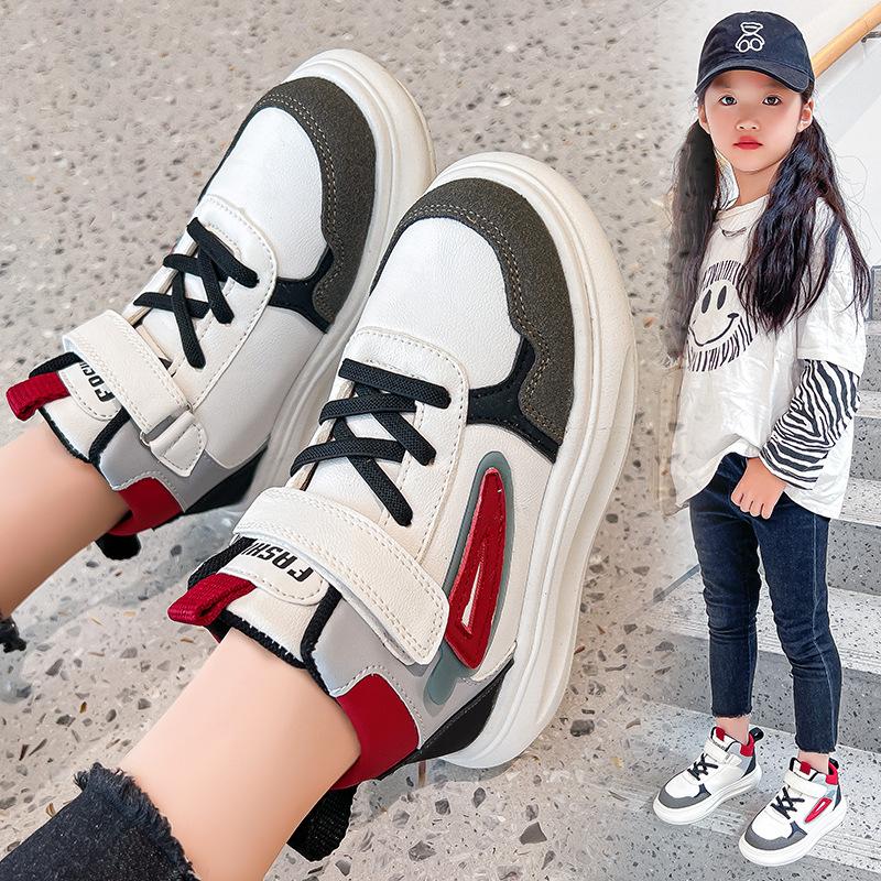 Girls' sports shoes children's fashion high-top board shoes 2025 spring and autumn new boys' running shoes medium and older children's casual shoes