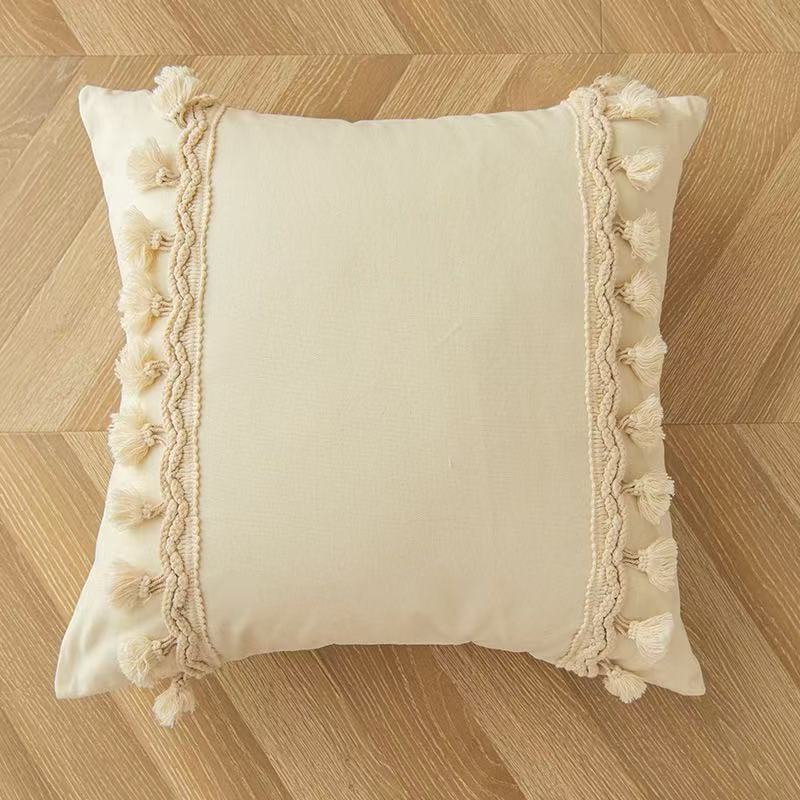 Moroccan Style Home Pillow Cover Fringe Geometric Pattern Simple Sofa Cushion Living Room Luxury Decor Pillowcase 45×45cm