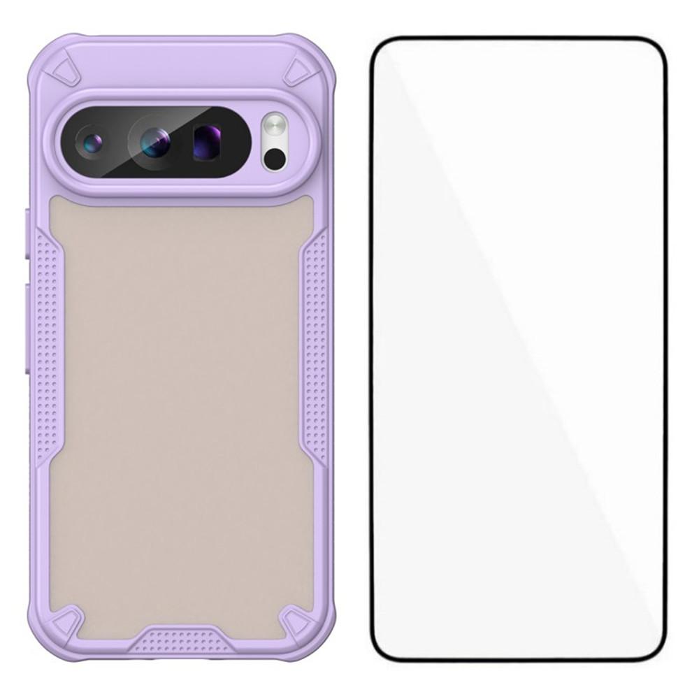 WANLONFENG MFFJ Serie Für Google Pixel 9 Pro Hülle Anti-Sturz TPU+Acryl Handy Rückseite mit Displayschutzfolie