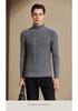 500g Heavy Weight Thickened 100% Cashmere Flower Yarn High Neck Pure Cashmere Sweater Men's Hooded Sweater