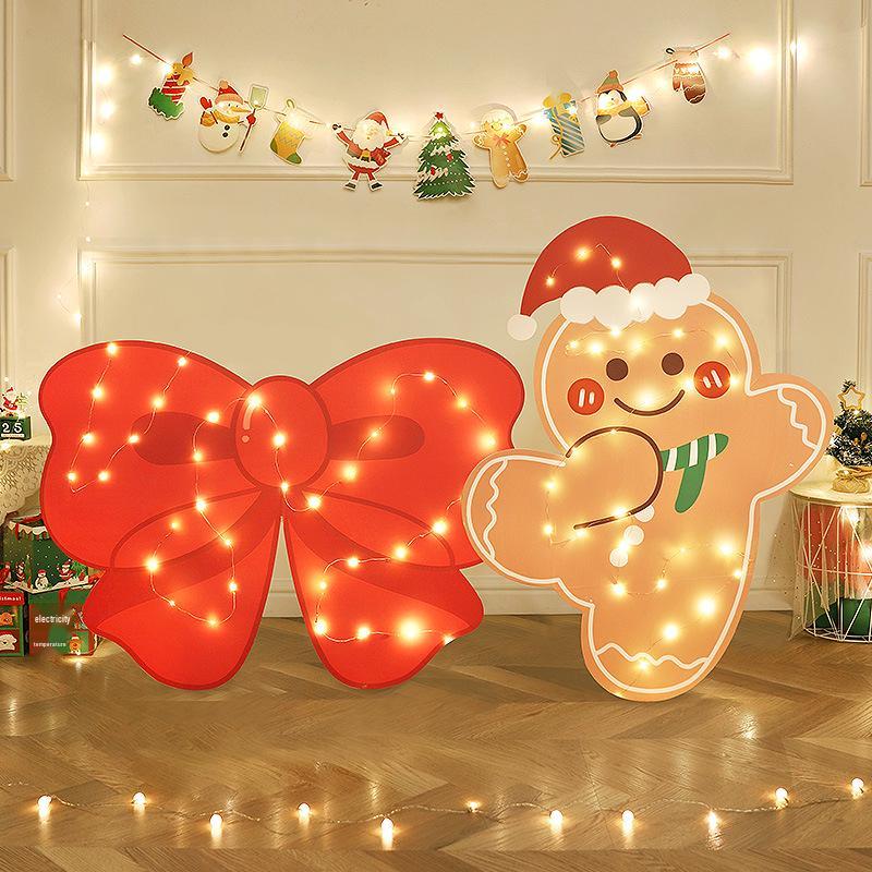 Ornamenti di Natale a Tema Babbo Natale: Set Scena Oggetto di Scena per Foto Vacanze all'Aperto
